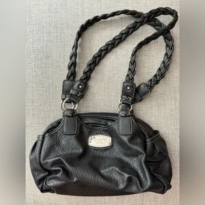 VERSATILE STYLISH ROSETTI BLACK FAUX LEATHER BAG